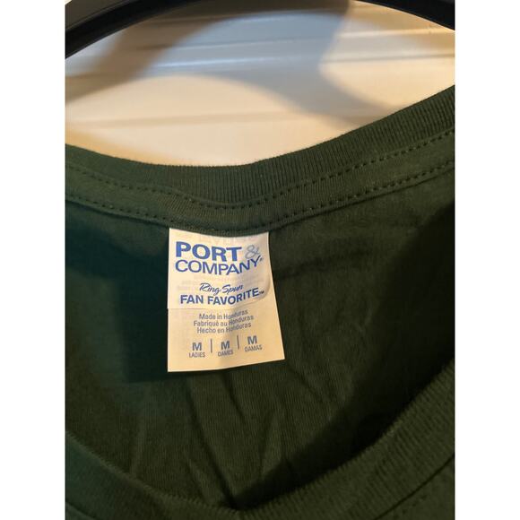 NWT Port and Company Women's Green Army Mom T Shirt Short Sleeve Size Medium - Picture 2 of 5